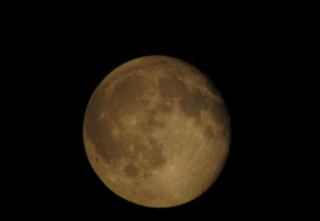Por la noche, estuvimos contemplando la luna con el telescopio terrestre. Luna de agosto, con sus cráteres perfectos, se veía blanquísima