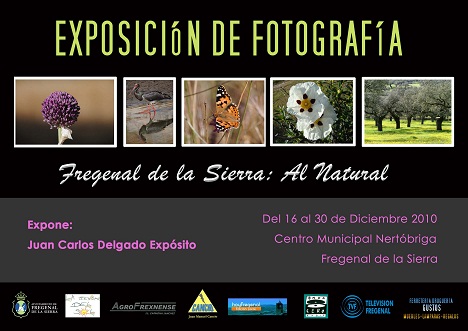 Te adjunto el cartel de una exposición de fotografía que estará expuesta en Fregenal de la Sierra del 16 al 30 de diciembre.
