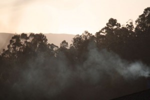 Humo de leña al amanecer