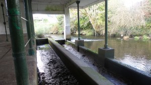 Lavadero con el caudal del río Mendo bajo / Aceytuno