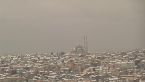 Nieve sobre Estambul tras nevar toda la noche el 19-1-2016 / Aceytuno