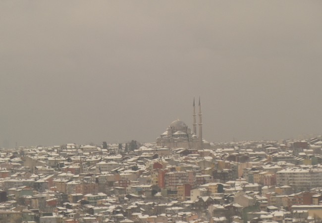 Nieve sobre Estambul, esta mañana